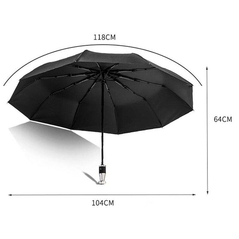 -Windproof Double Automatic Folding Umbrella for Car Umbrellas Parasol Car Interior Car Emergency Glass Window Breaker