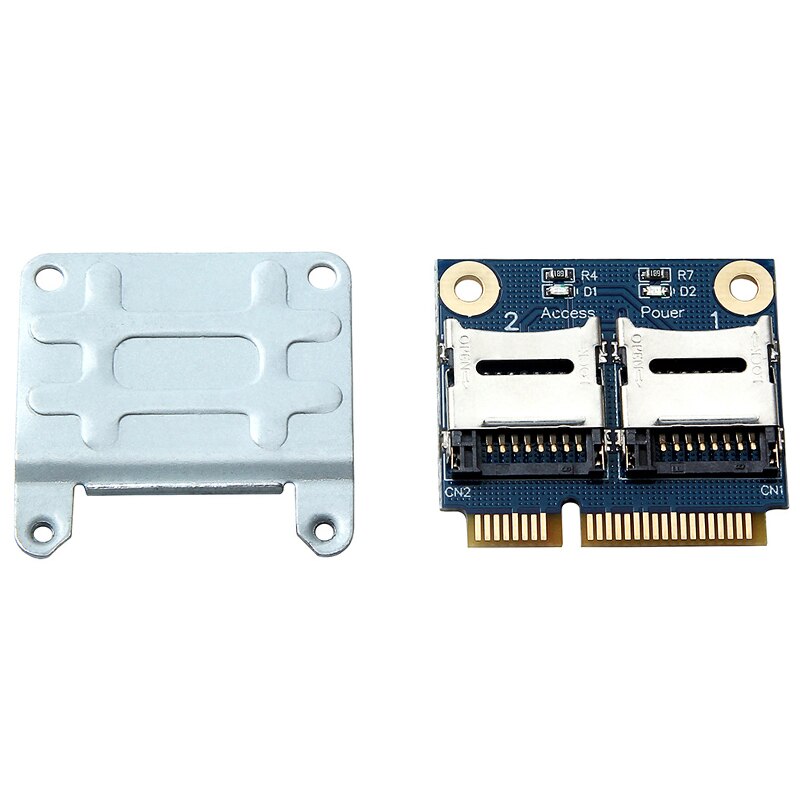 2 Ssd Hdd Voor Laptop Dual Micro-Sd Sdhc Sdxc Tf Naar Mini Pcie Memory Kaartlezer Mpcie Naar 2 Mini-Sdcards Mini Pci-E Adapter