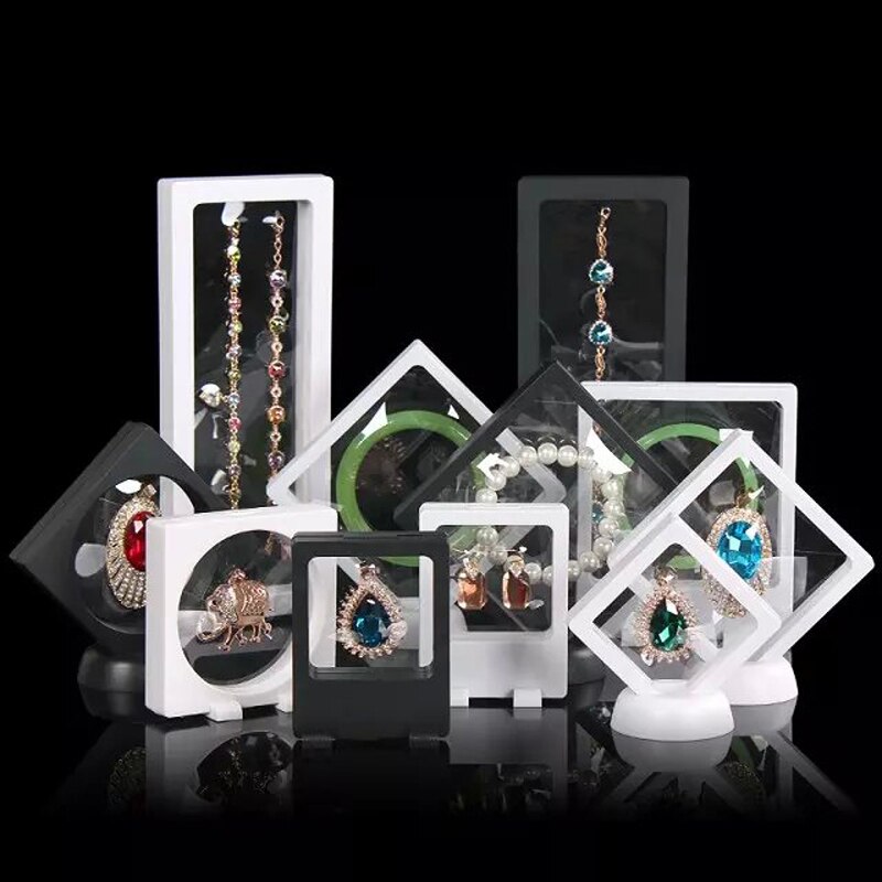 Huisdier Membraan Sieraden Display Opgeschort Stand Houder Voor Ring Oorbel Opslag & Carrying Pearl Bead Showcase Elastische Doos