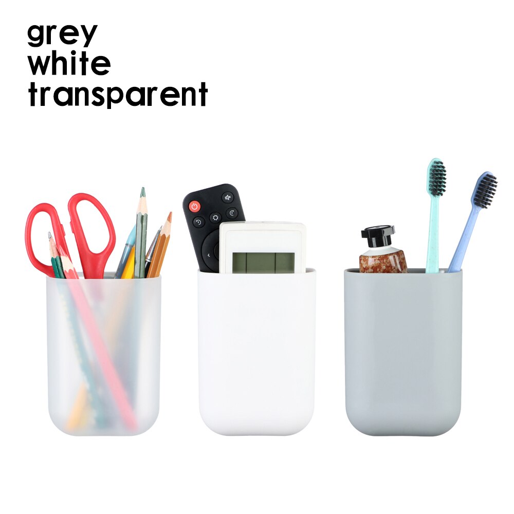 Mini Self-Adhesive Pen Holders Desktop Organizer Hanging Pencil Case Storage Box Home Office School Computer Desk Organizer: Set