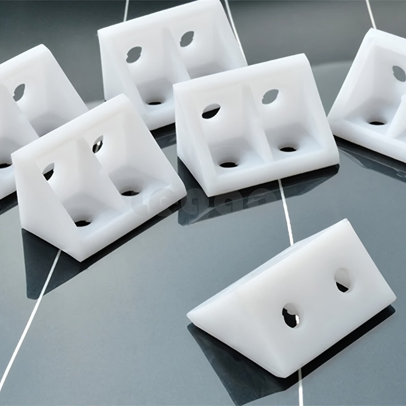 Durable Nylon Corner Brackets: 90-Degree Right Angle Connectors for Cabinets & Furniture - Corrosion-Resistant White Plastic
