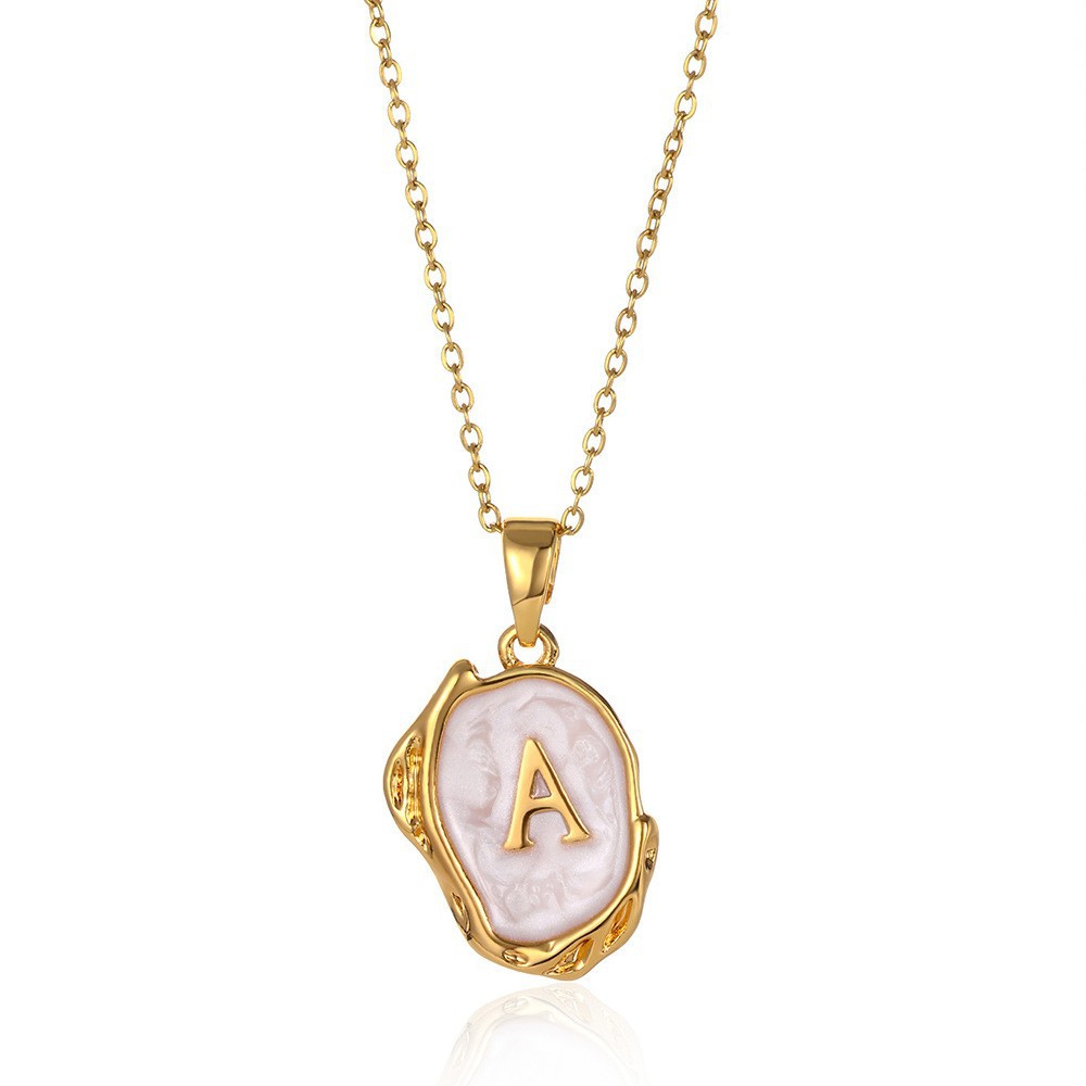 Collar con colgante de acero inoxidable chapado en oro del alfabeto de A-Z para mujer, cadena de serpiente con letra inicial, collares de clavícula, joyería para el cuello