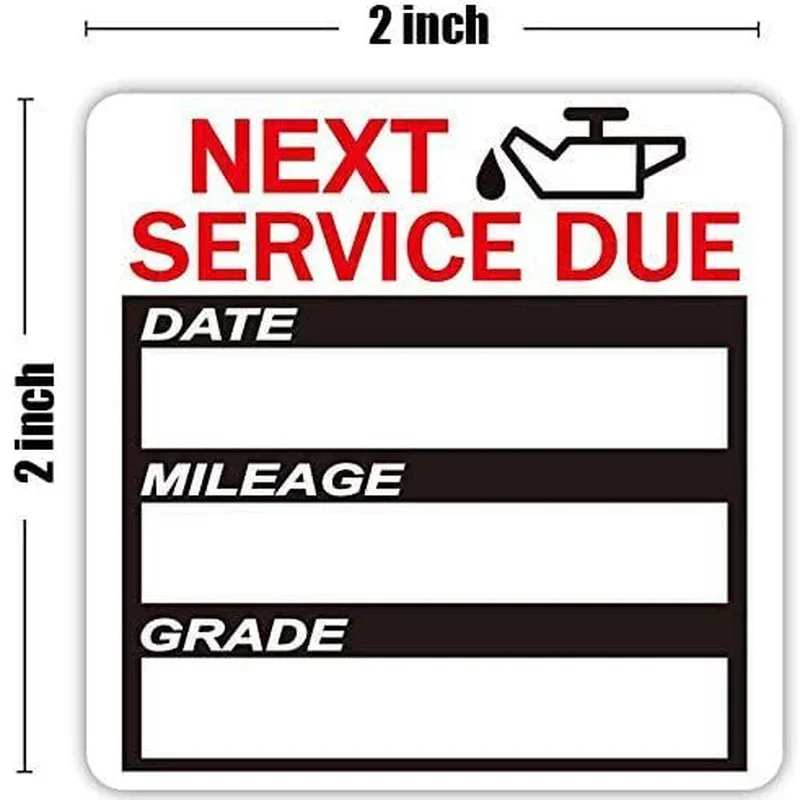 40 Pcs Oil Change Maintenance Service Reminder Stickers Window Rectangle Adhesive Labels Stickers Car Sticker "NEXT SERVICE DUE"
