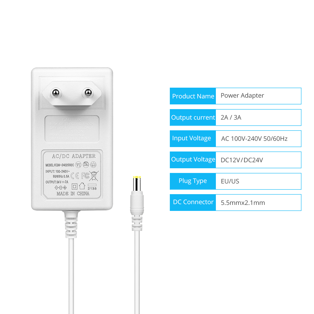Output 24V 12V DC Power Supply AC 220V 110V Input Power Adapter Work For LED Strip Bar Lamp / Security Camera DVR