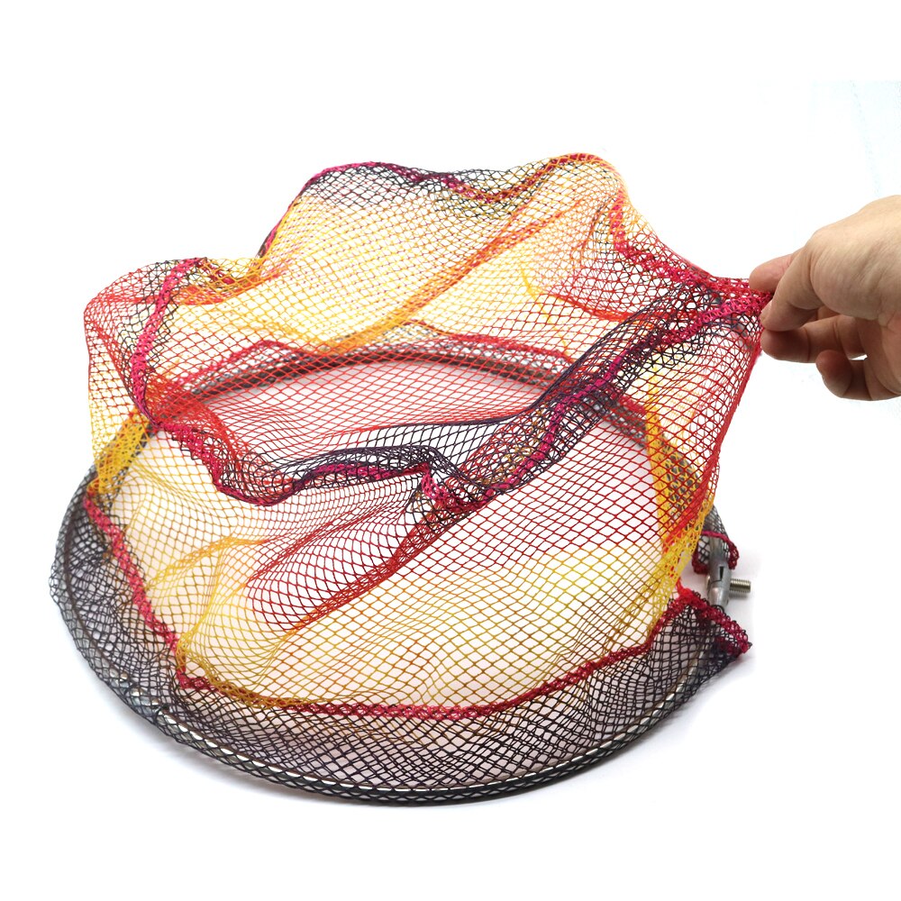 Nylon Fishing Nets Rhombus Mesh Hole Depth Collapsible Fishing Tools Folding Nylon Landing Dip Net