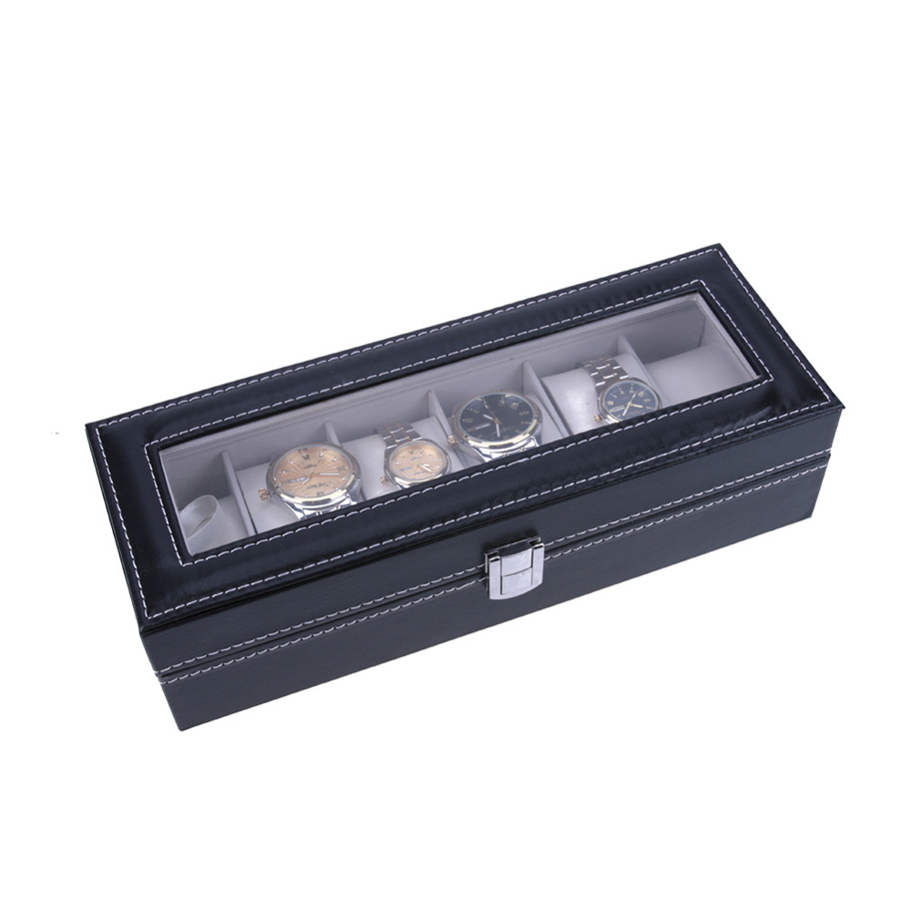 watch boxes Fancy Watch Case Box Jewelry Storage Box with 6 Cover Case Jewelry Watches Display Holder Organizer Box