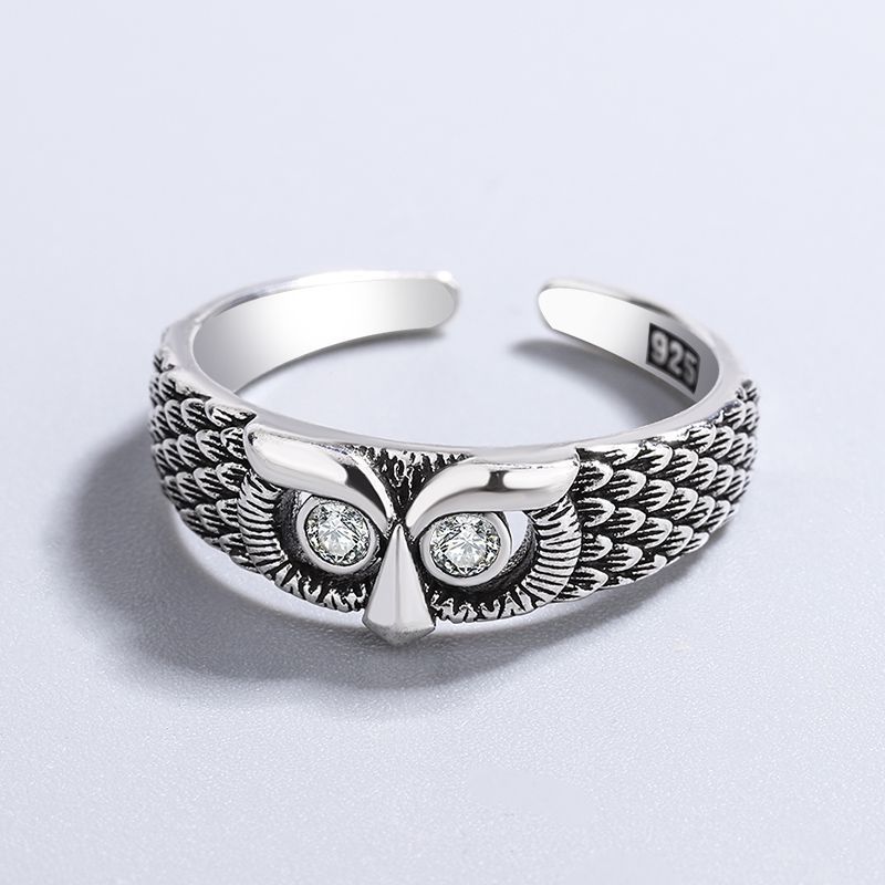 925 Sterling Silver Gufo Zircone Donna Anelli Matrimonio Gioielleria Raffinata Best Sellers 2022 Prodotti GaaBou Gioielli