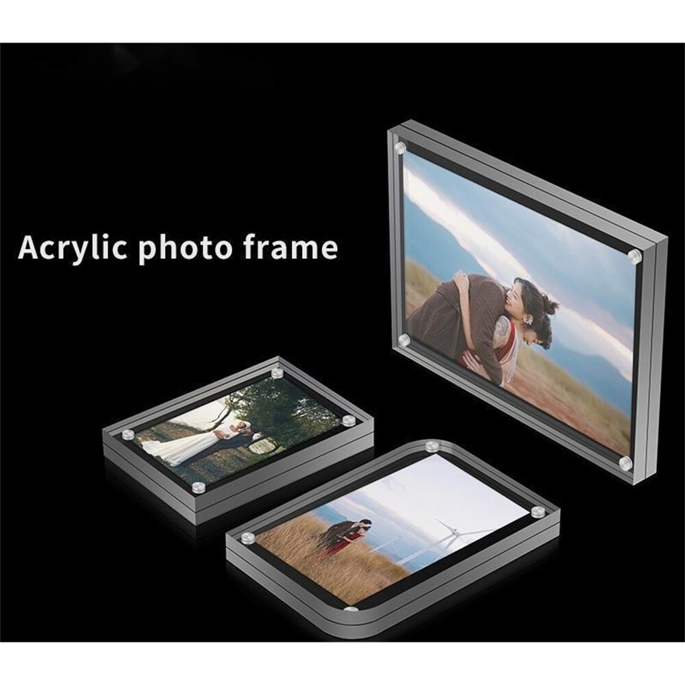 1pcs Transparent Crystal Photo Frames For Pictures Acrylic Photo Frame Mini Home Decoration Birthday Premium