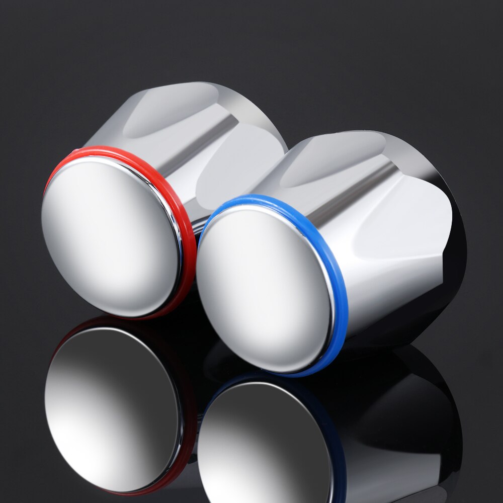 2 Stuks &amp; Cold Tap Top Hoofd Kraan Cover Chrome Plated Vervanging Set Keuken Badkamer Kraan Handvat: Default Title