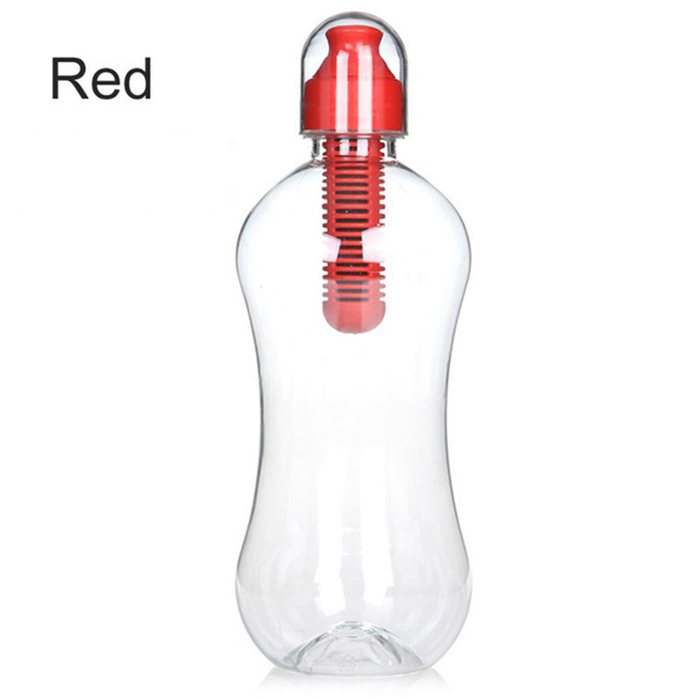 550Ml Actieve Kool Outdoor Filtering Water Drinken Fles Met Ingebouwde Filter Fles Water Sport Camping Wandelen Reizen: Rood