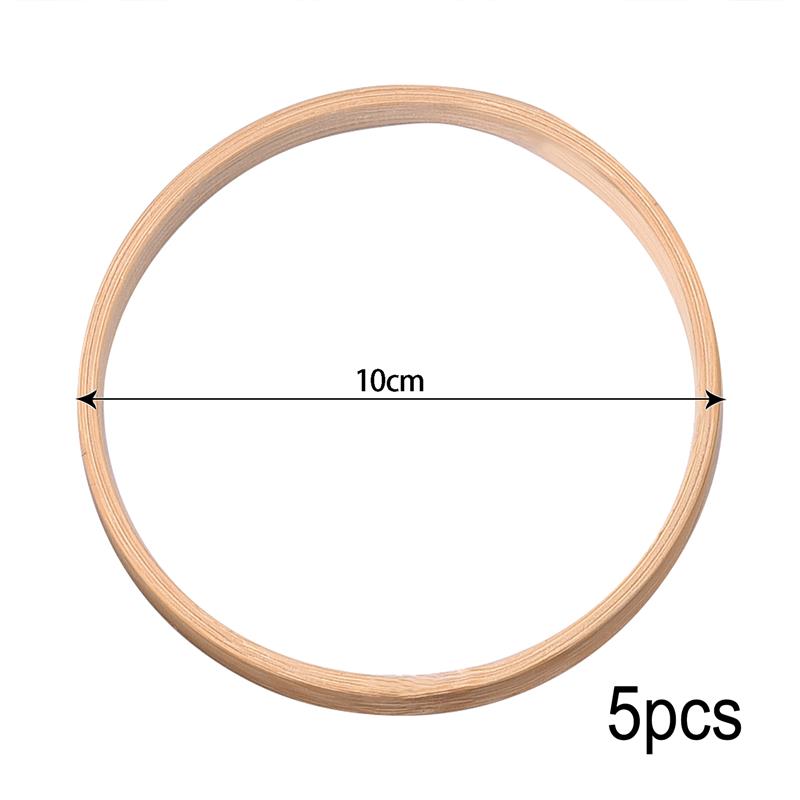 Anneau Macramé en Bambou pour Broderie et Attrape-Guirlande, Idéal pour Panier de Noël Suspendu, Cercle de Croix, en Bois, Fait à la Main, Décoration d&#39;Intérieur, 1 à 5 pièces: 10cm / 1pcs
