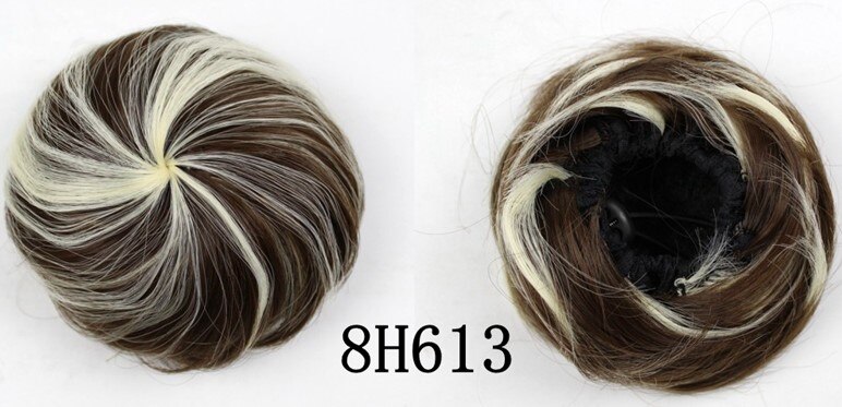 Vreugde &amp; Beauty 16 Kleur Krullend Chignon Hittebestendige Synthetische Clip In Hair Extensions Diameter 12 Cm Voor Vrouwen: 8H613