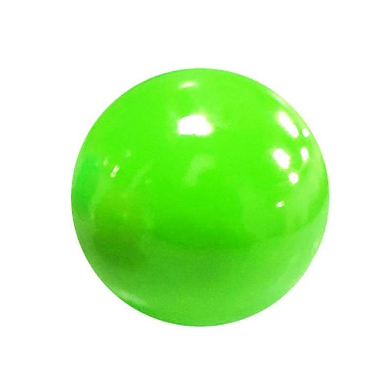 Bola de descompresión TPR para niños, pelota de Squash pegajosa, juguete de descompresión de succión, juguete de pared pegajoso, reflejos, juguetes de entrenamiento: Green