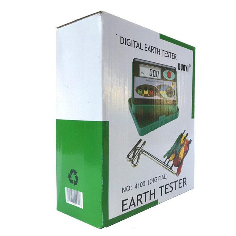 DY4100 Digital Resistance Tester Earth Ground Meter Multimeter with Higher Accuracy Power Systems Inspection Tool LX0C