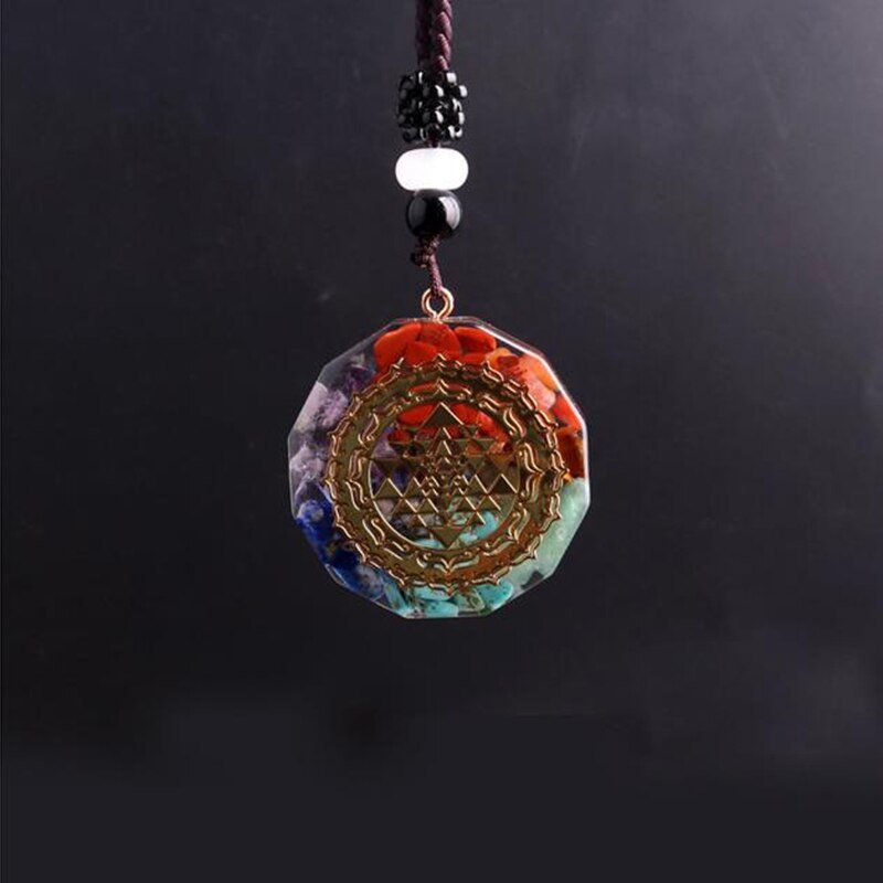 Orgone Energy Pendant Om Symbol Necklace 7 Chakra Healing Energy Necklace Meditation Jewelry Handmade