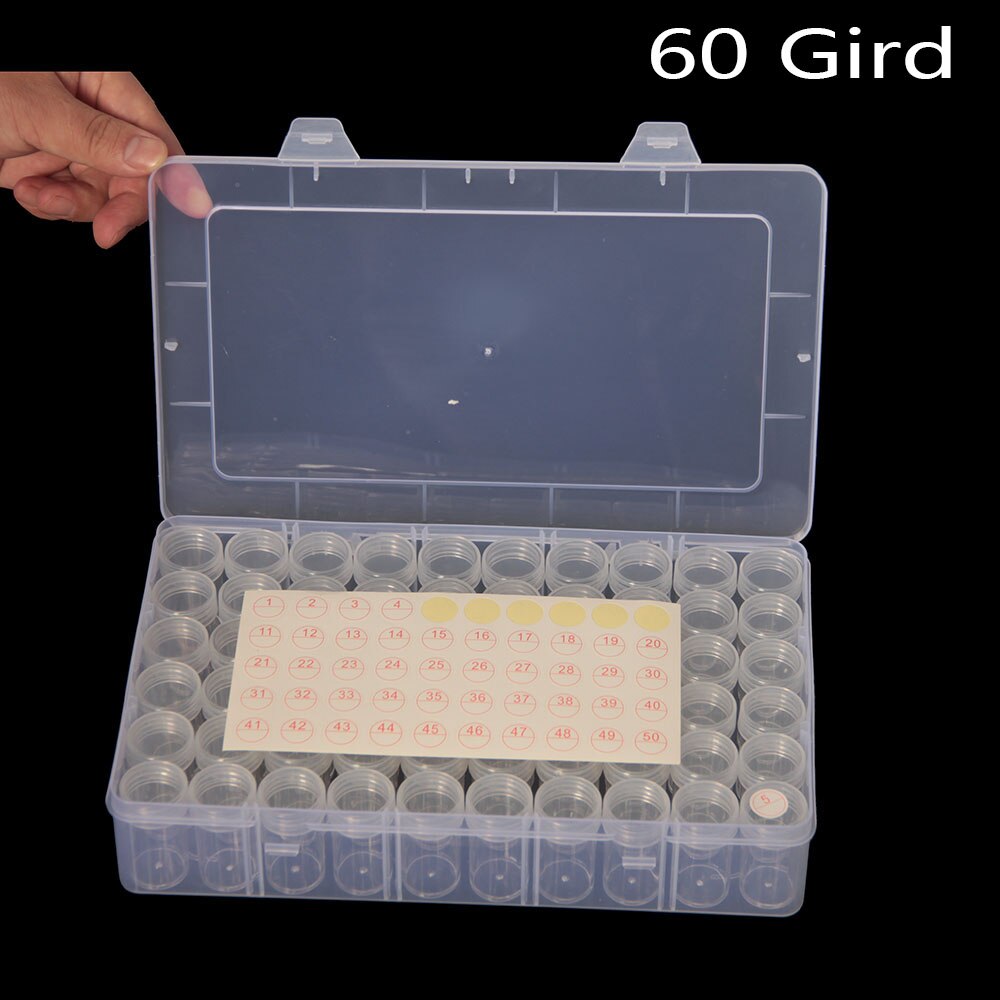 Boîte de rangement pour peinture diamant, 39 flacons, récipients pour perles, accessoires, broderie, pierre, mosaïque, pratique: 2pcs / Gris clair