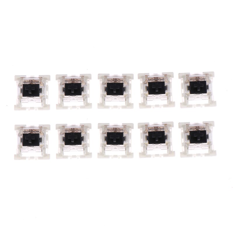 10Pcs Outemu Mx Switches 3 pin Mechanical Keyboard Black Blue Brown Switches Mechanical Keyboard Switch Shaft for CIY Socket: black