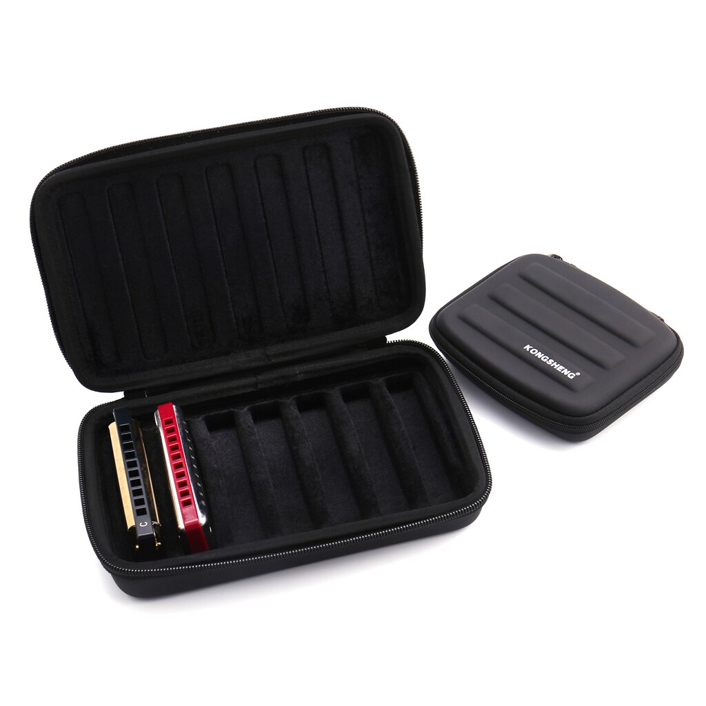 10 Holes Harmonica Opbergtas Houder Container Voor 7x Harmonica Muziekinstrument Onderdelen