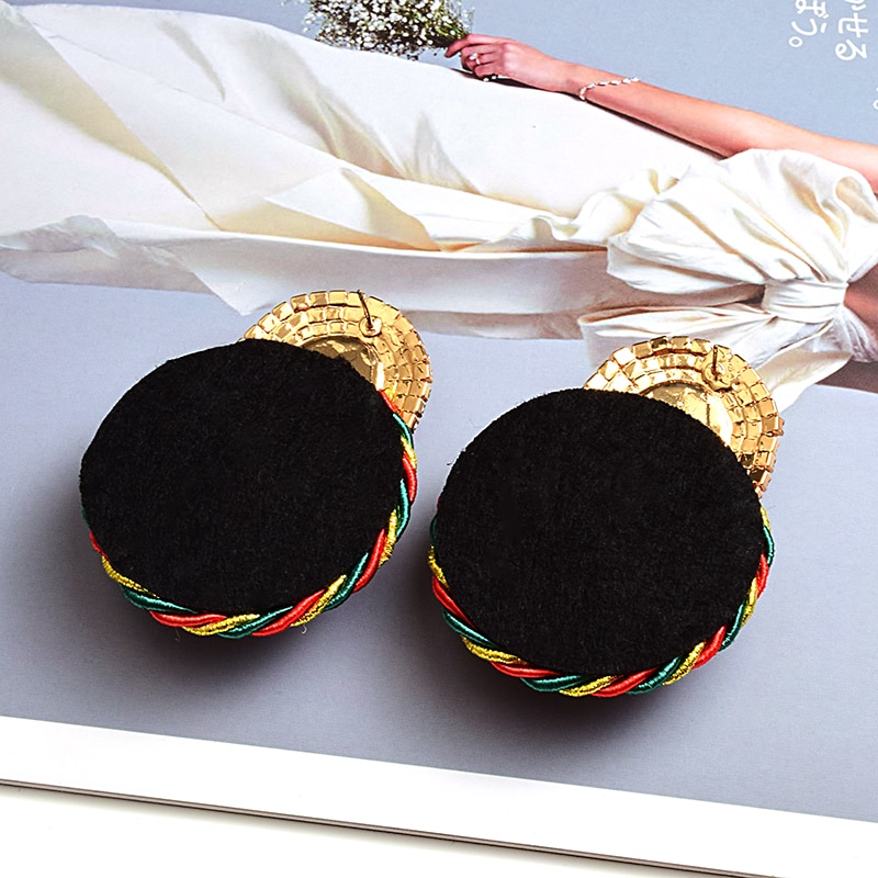 Style Colorful Crystal Earrings High Rhinestone Handmade Round Earring Jewelry Accessories For Women