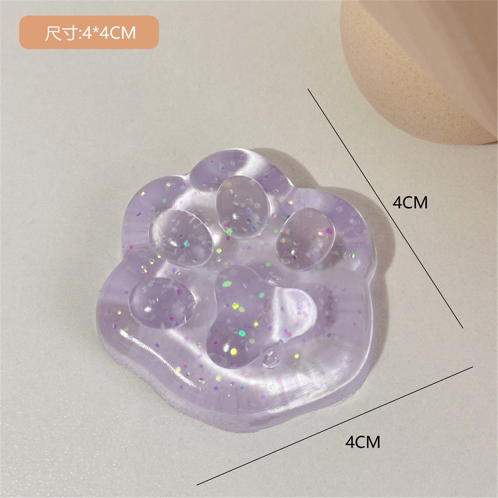 Fidget Toy Mini Squishy Toys Mochi Ice Block Stress Ball Toy Kawaii Transparent Cube cat paw fish Stress Relief Squeeze Toy: Blue