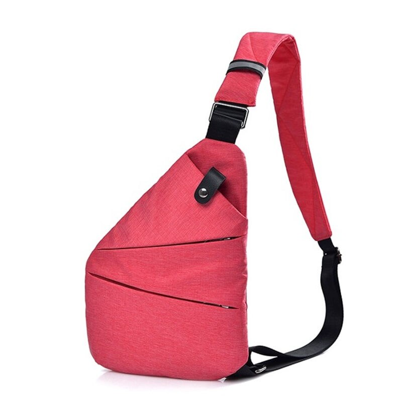 Mænd sportstasker bryst gym taske kompakt enkelt skulder pakke herre retro crossbody sling fitness anti tyveri sac de sport  xa503wa: Højre rosenrød
