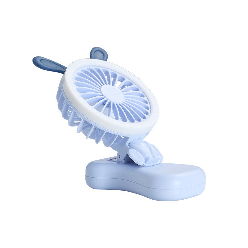 Usb Mini Ventilator Draagbare Luchtkoeler Student Leuke Home Reizen Outdoor Fan Radiator Handheld Oplaadbare Elektrische Kleine Ventilator: blue