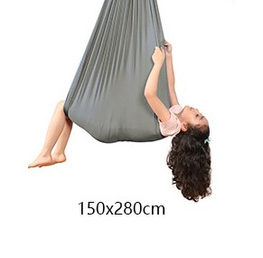 Kids adult Cotton Outdoor Indoor Swing Hammock for Cuddle Up To Sensory Child Therapy Soft Elastic Parcel Steady Seat Swing: gray 150