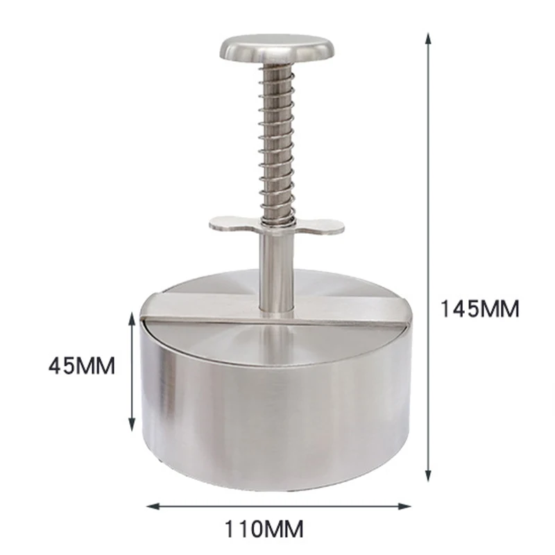 304 Roestvrij Staal Hamburger Vleespers Burger Patty Maker Mold Handleiding Cake Grill Vlees Tool Rundvlees Varkensvlees Rijstpers Maken Mallen: Rood