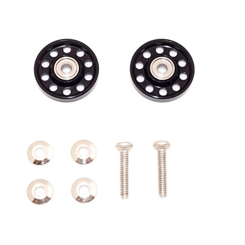 1 set of aluminium alloy 10 holes 13mm rollers for tamiya mini 4wd racing car 1/32 scale: black