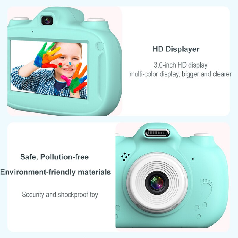 Digital Kids Camera 3Inch TouchScreen Dual Lens Cartoon Photography Birthday