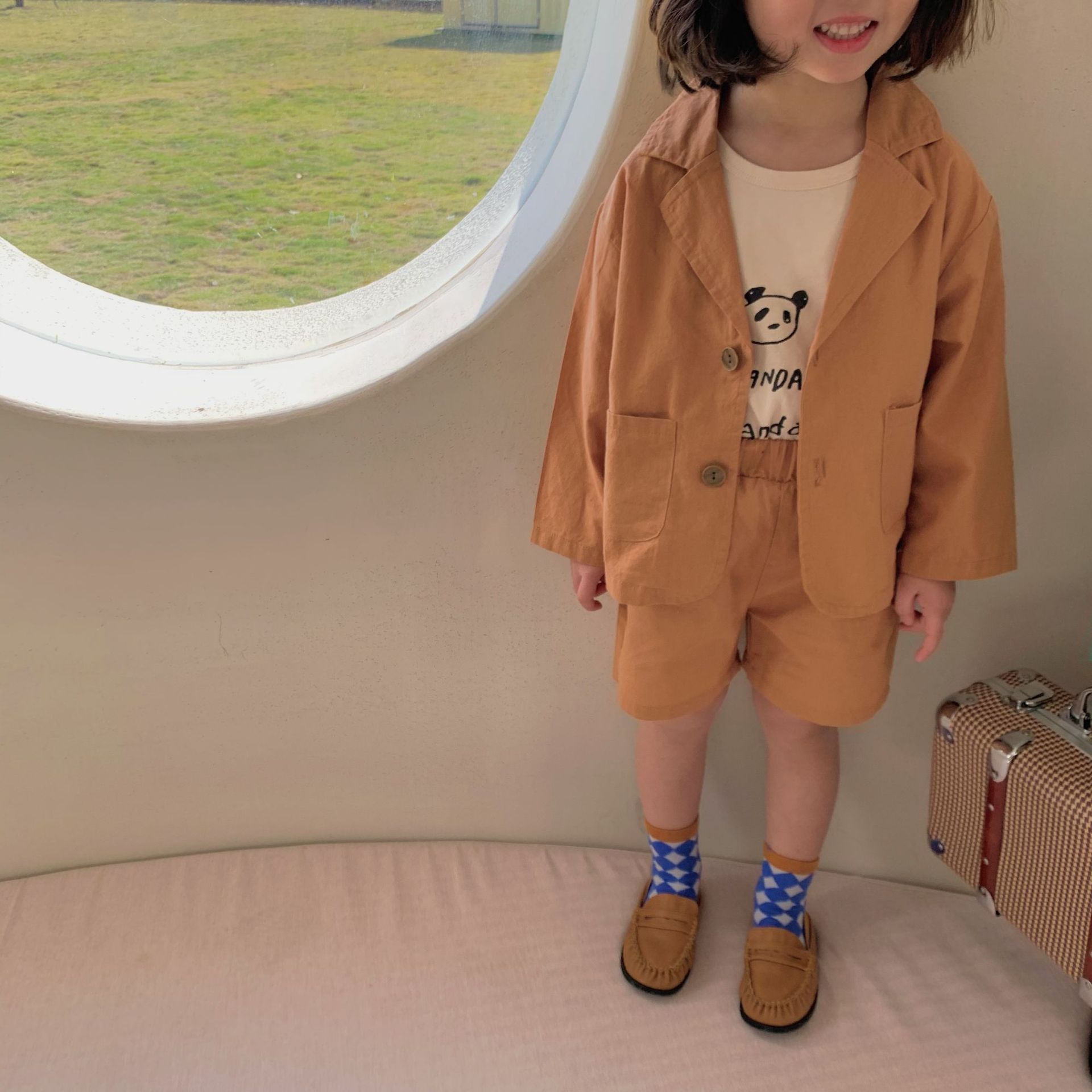 Chaqueta de dos piezas para bebé, traje de manga larga y pantalón corto para niña, ropa de para niña, LB253: color1 / 2T