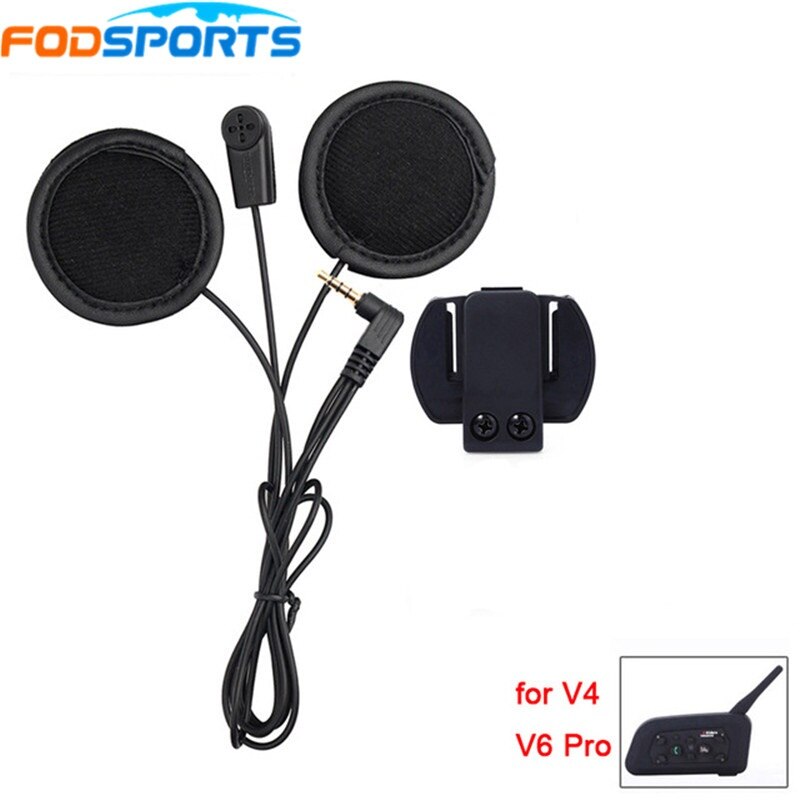 Fodsports Helm Headset Hoofdtelefoon Zachte Microfoon Voor V6 Pro V4 Motorhelm Intercom 3.5Mm Stereo Jack Plug