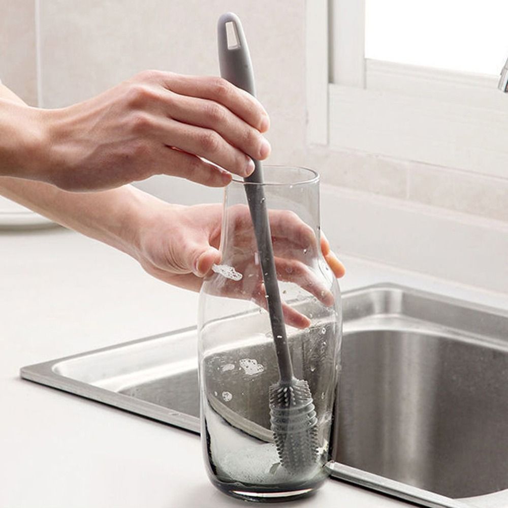 Scrubber durevole Spazzola per pulizia multifunzione per uso alimentare Scrubber per tazze in silicone Strumento per la pulizia Spazzola per bottiglie di latte Detergente per vetri