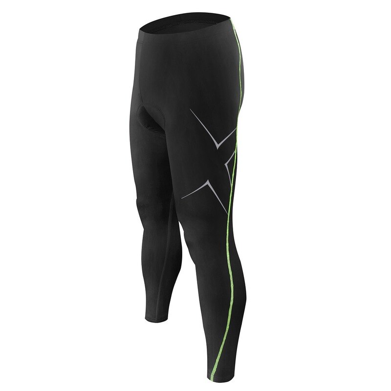 Pantalones largos de ciclismo para hombre, medias de compresión transpirables acolchadas con Gel 3D, longitud completa