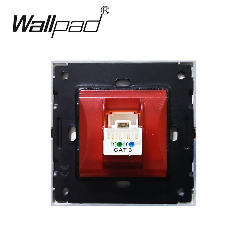 TEL Telephone Socket Wallpad Stainless Steel Panel With Silver Border Wall Socket Weak Electricity Sockets