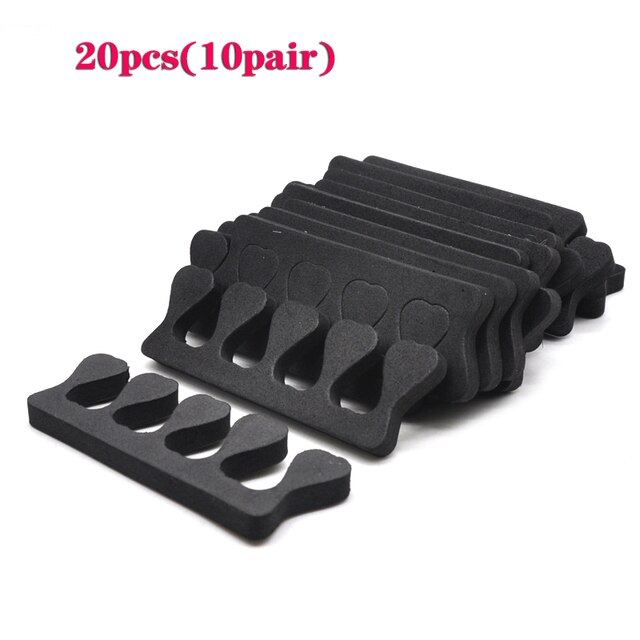 20pcs Finger and Toe Divider Used To Separate Fingers Sponges When Doing for Manicures Split Air-Conditioner System: 20pcs Black