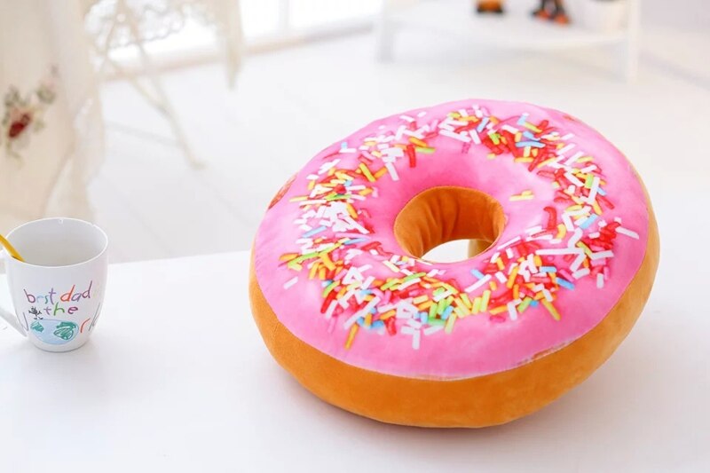 Doughnut mad plys pude sjov chokolade sofa sæde pude jule donuts pude xmas kid legetøj fyld hviler bilmåtter: 7