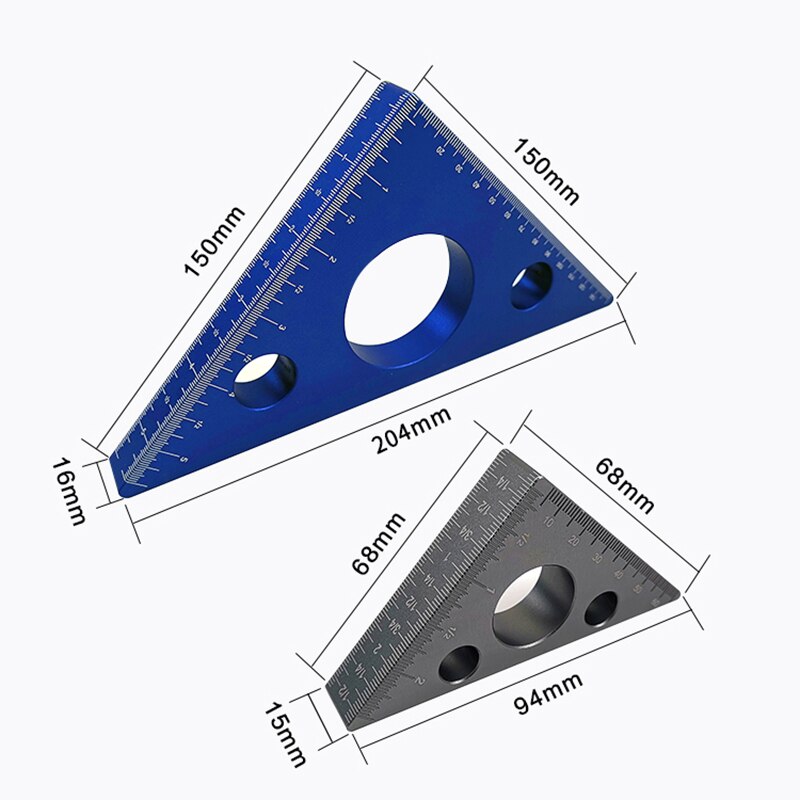Aluminum Alloy 45 Degree Angle Ruler Inch Metric T... – Grandado
