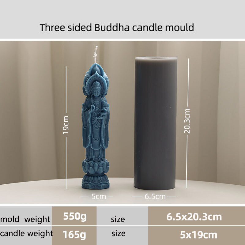 Moule en plâtre de grande taille pour Statue de bouddha, Sakyamuni, Sculpture, bougie, en Silicone, Bodhisattva, bénédiction en béton, artisanat: E-mold