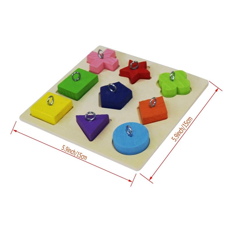Jeu de formation à l&#39;intelligence des oiseaux, jouets éducatifs pour perroquets, blocs en bois, Puzzle pour petits et moyens perroquets et oiseaux