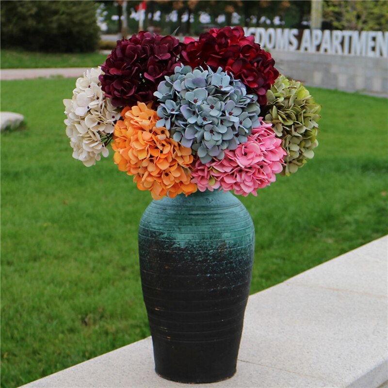 Künstliche Hortensien Hochzeit Blume Zauberstab Hause Dekoration Zubehör Diy Braut Strauß Hintergrund drinnen Bonsai