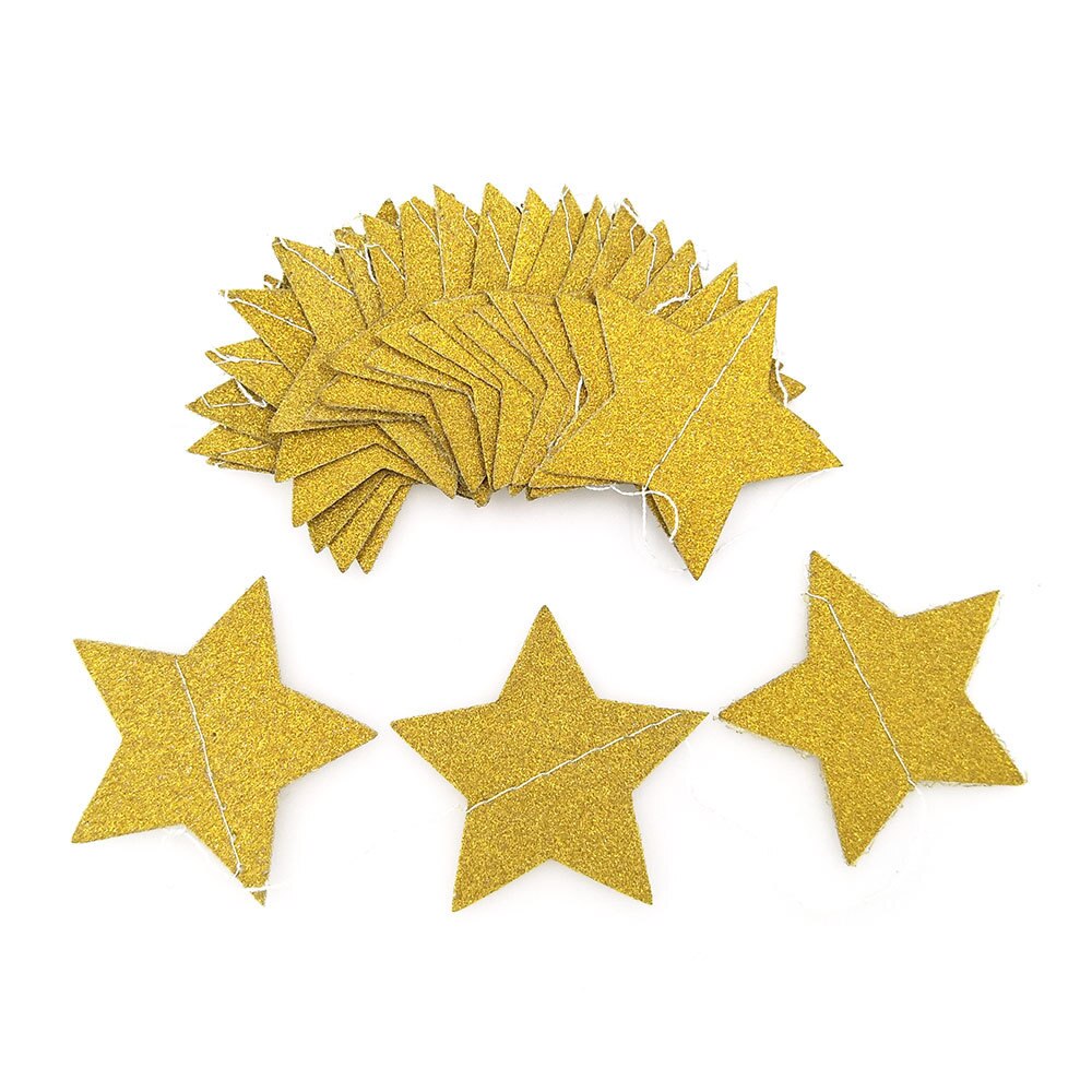 2M Papier Guirlande Star Shape String Banners Baby Shower Meisjes Bunting Opknoping Papier Gelukkige Verjaardag Wedding Party Home Decoration: Gold
