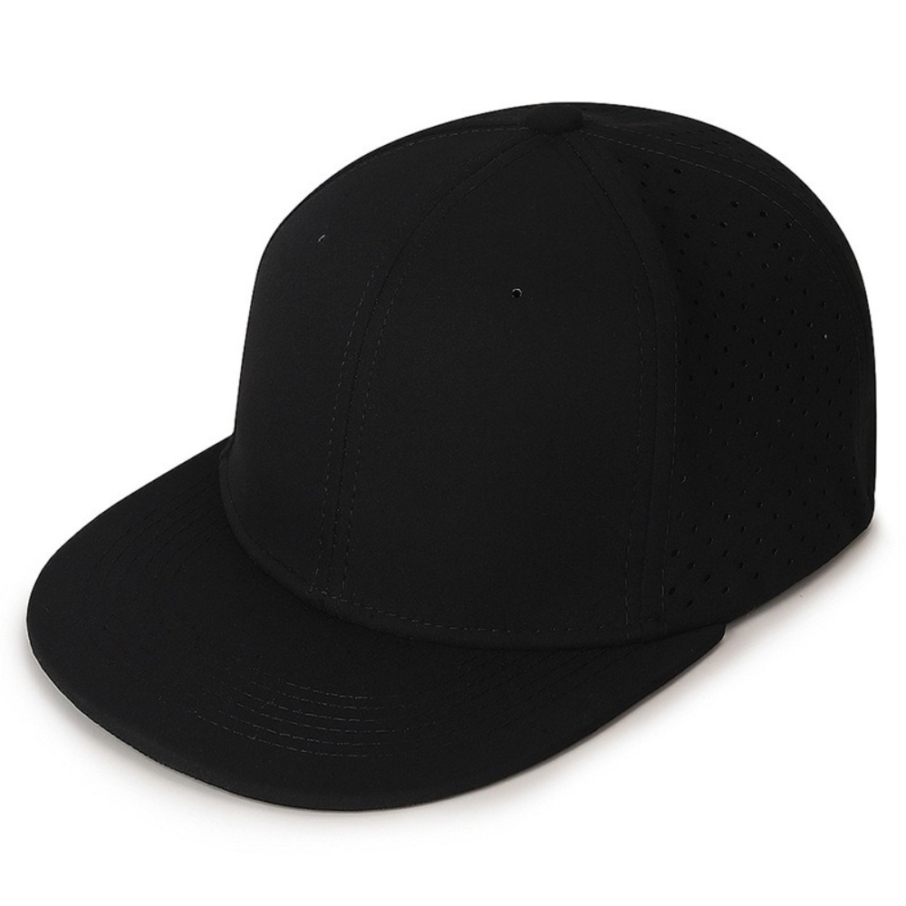 Full Closed Heren Baseball Cap Causal 6 Panelen Trucker Hoed Ademende Effen Hiphop Hoed Platte Rand Stretchy Caps: WHITE