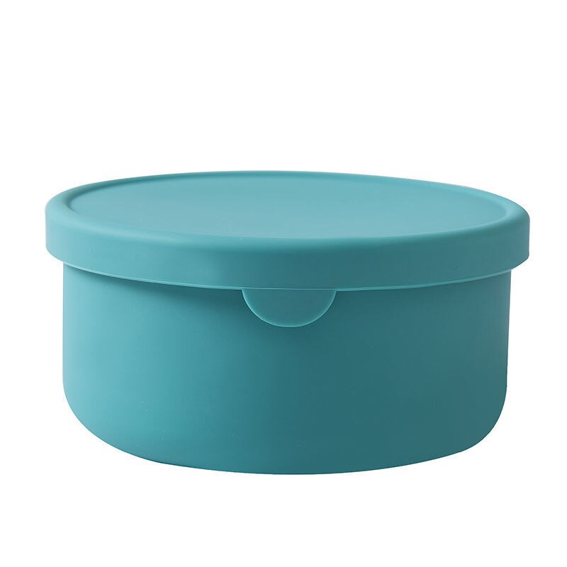 Silicone Lunch box fresh-keeping box Leak-proof Fruit Salad Bowl Microwave Tableware For Women Meal Prep Food Storage Containers: Green 700ml