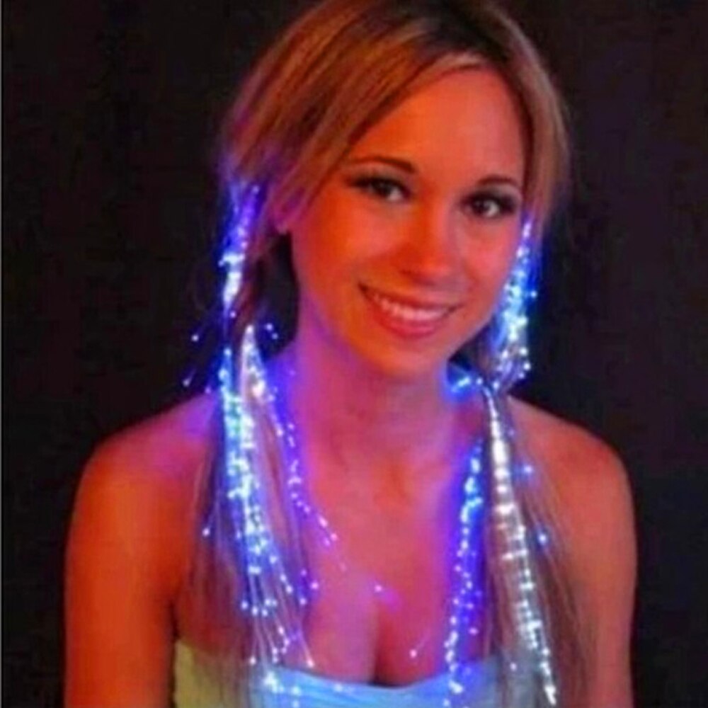 50 pz/lotto 35 cm portato clip di Capelli incandescenza Lampeggiante Treccia di Capelli Variopinto Che Cambia la Decorazione del partito ah CONDOTTO L'illuminazione Hairgrip Accessori