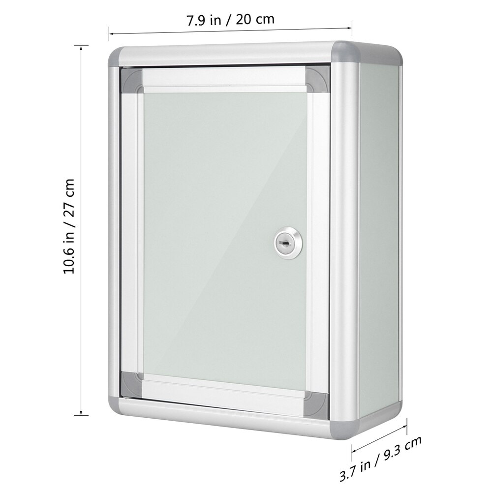 Metalen donatiebox goede doelen stalen collectiebus kantoor suggestiebox beveiligde box met sleuf aan de bovenkant en slot met sleutels muurbevestiging met voorgeboorde gaten 25x15x6 cm waterdichte