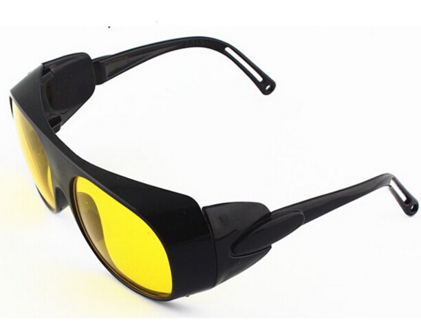 Gafas de seguridad antiimpacto, lentes protectoras para trabajos de soldadura, lentes de espejo de viento, Lentes de vidrio óptico, 4 colores: Yellow night vision