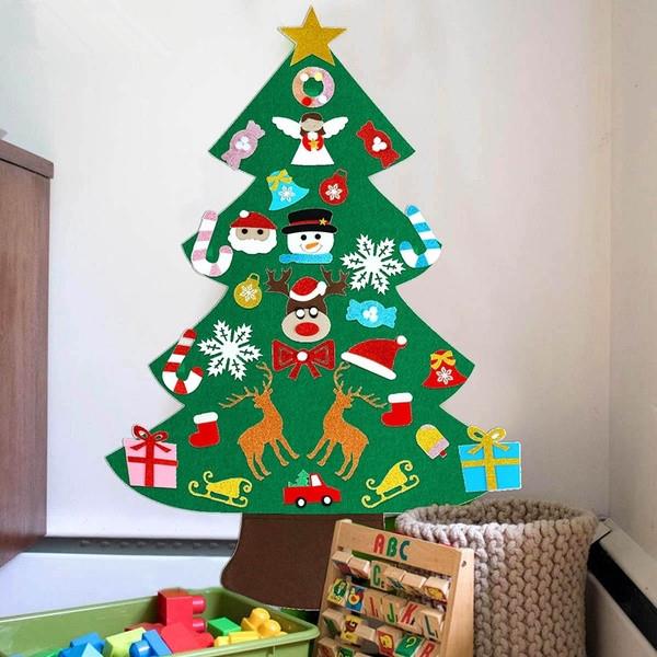 Bricolage Non-tissé tissu décoration murale de noël bricolage arbre de noël création divertissement enfant Durable exquis bonhomme de neige feutre