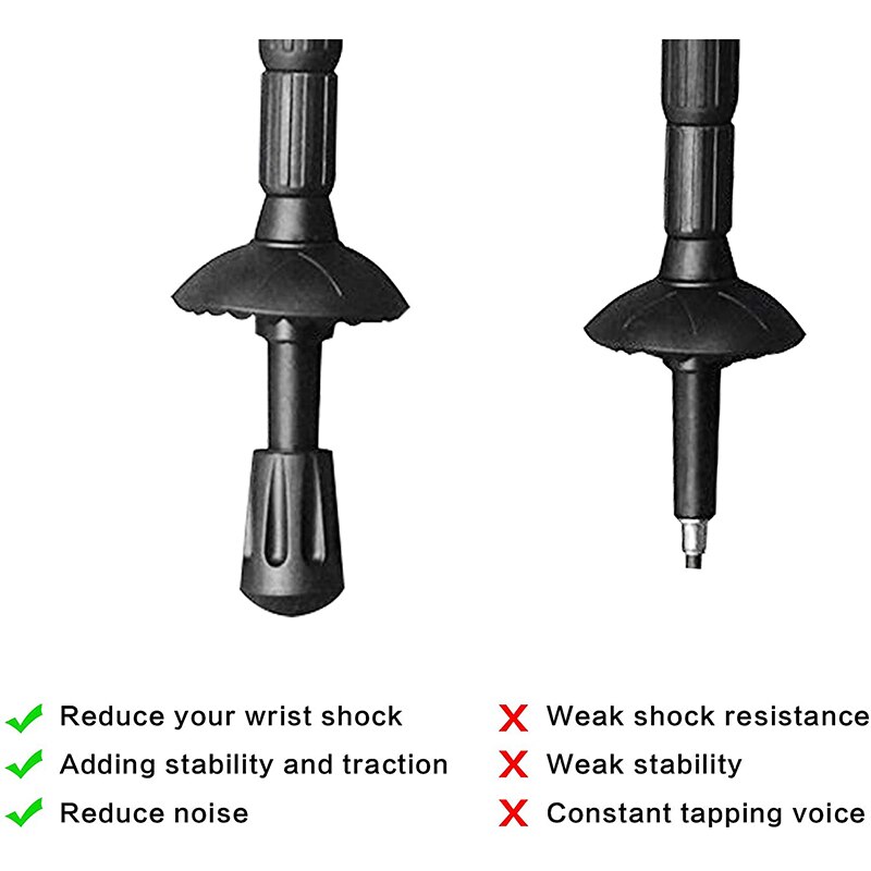thumbnail image 2 of Type C Black Walking Stick Rubber Ferrule 2 of 11