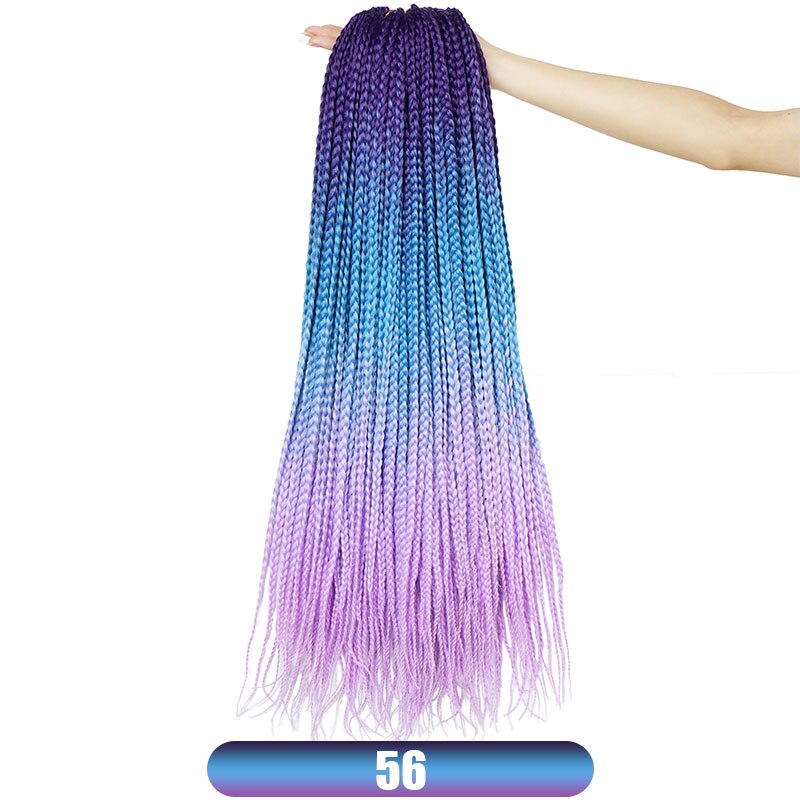 19 Color Ombre Box Crochet Hair Braids 24 Inch Zizi Synthetic Hair Extension For Braids Kanekalon Braiding Hair Pre Stretched: 56